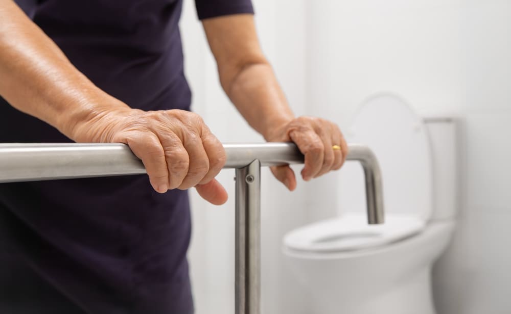 grab bar in a bathroom for safety